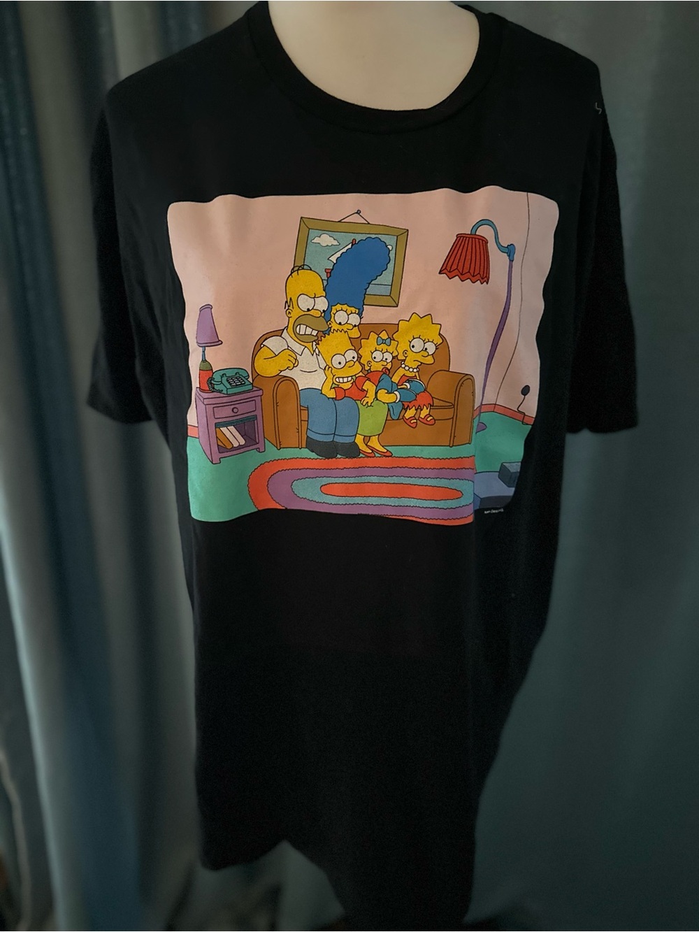 The Simpsons Family Couch T Shirt Mens XL Black Homer Bart Marge Lisa Graphic
